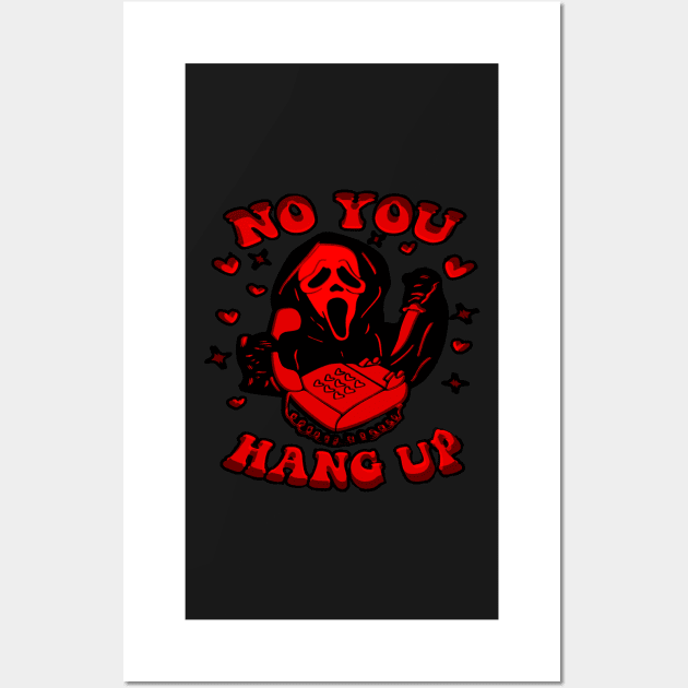 no you hang up cute ghost monster Wall Art by masterpiecesai